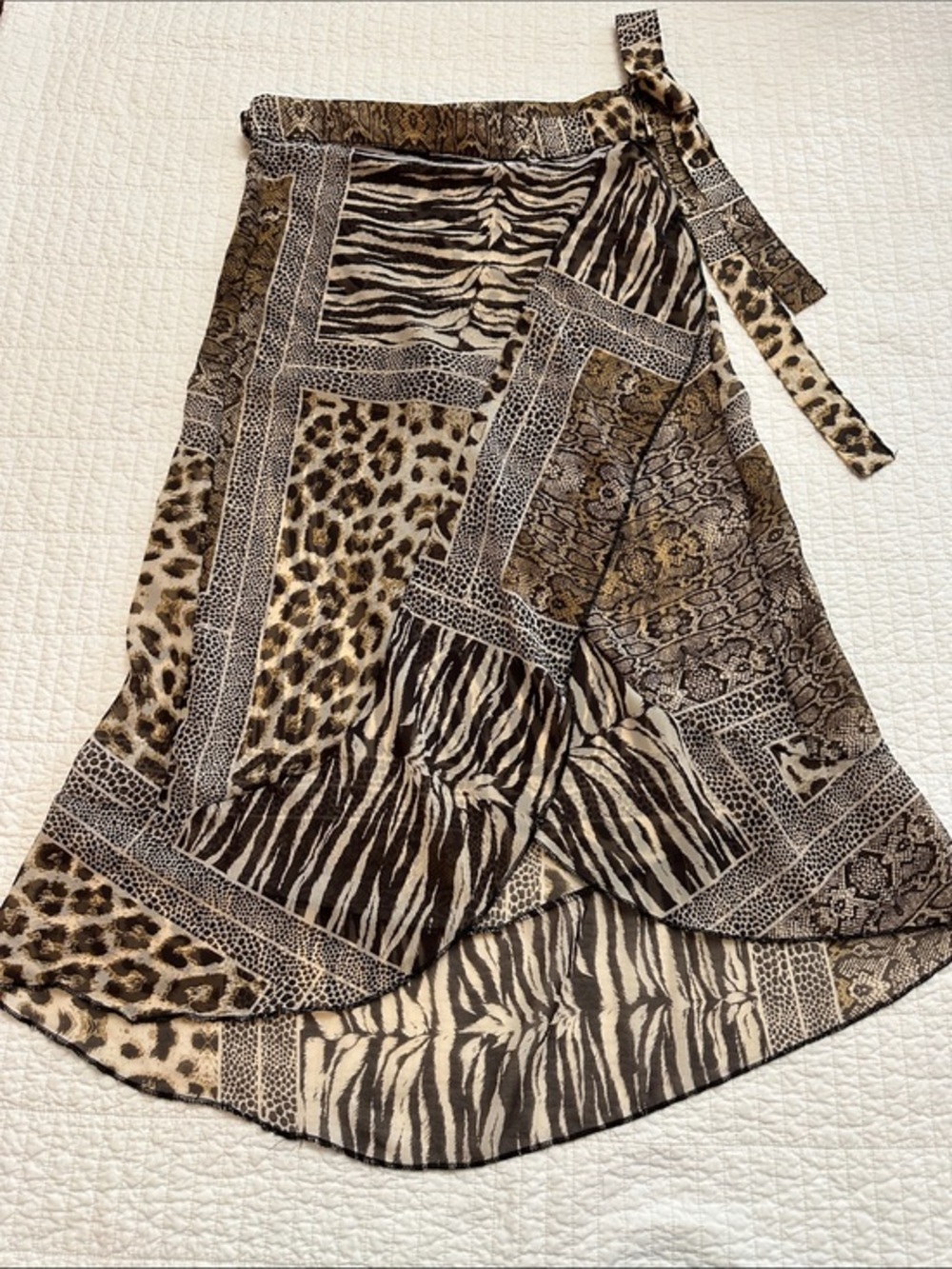 Vintage Wrap Skirt lulla by Bindya small medium Y2K Animal Print Leopard Zebra
